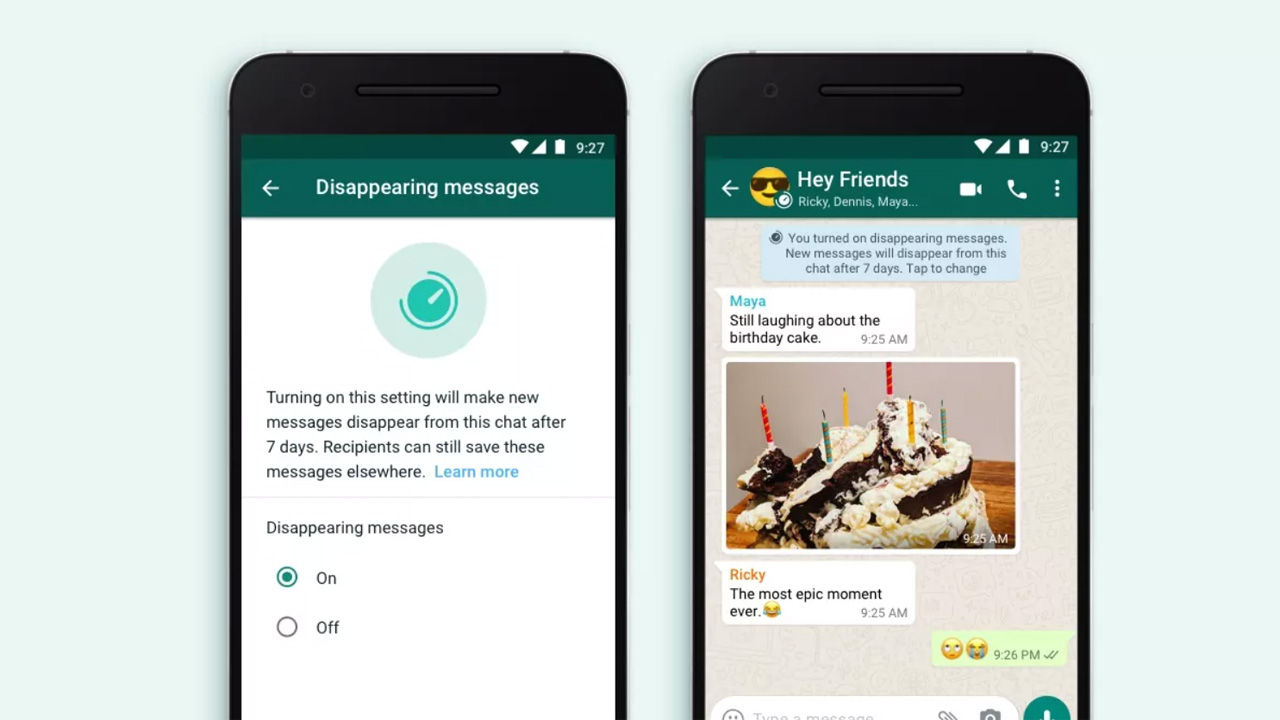 WhatsApp will now let messages disappear after 7 days