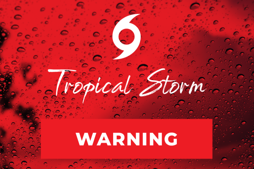 Tropical Storm Warning Issued at 10 am