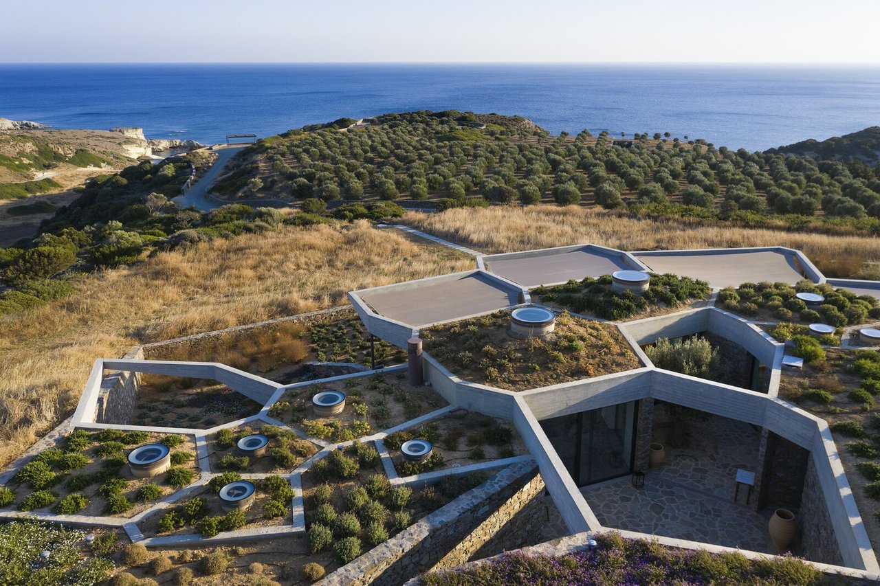 An Astounding Tessellated Home in Greece Burrows Into the Earth
