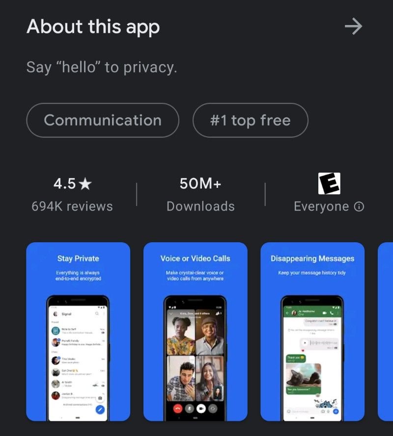 Signal pass 50 million downloads for Android