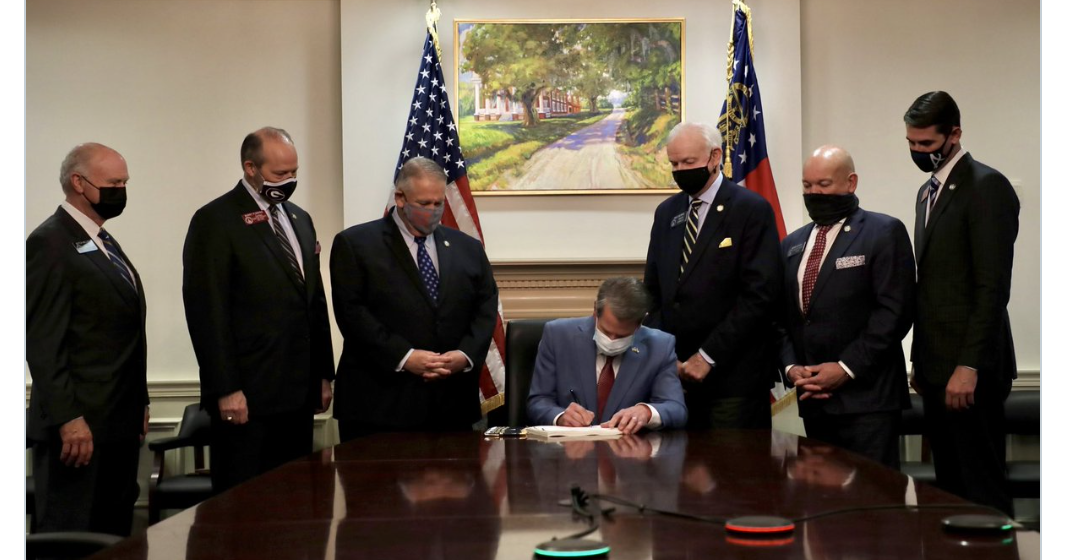 Georgia's Governor Signed Voting Restrictions Into Law In Front Of A Slave Plantation Picture