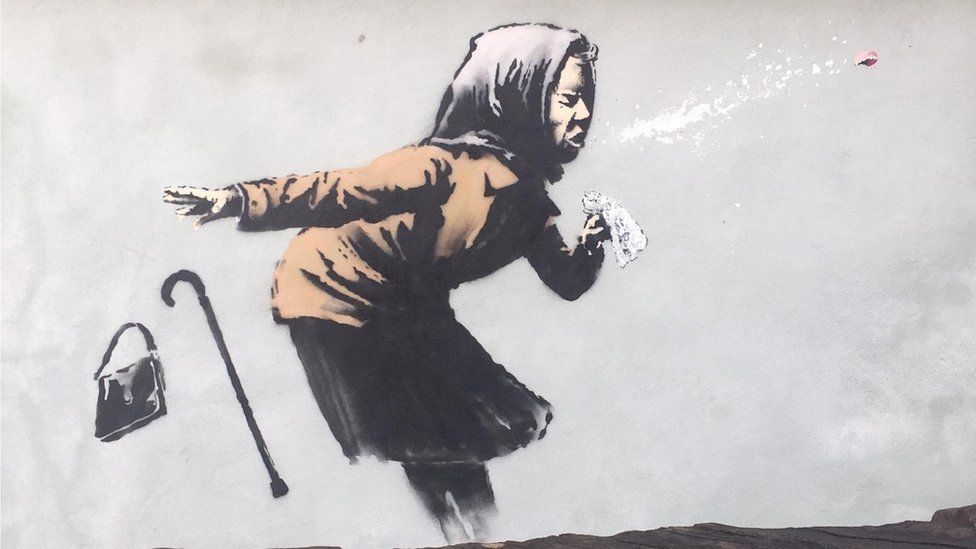 Bristol Banksy: Sneezing woman artwork to be auctioned