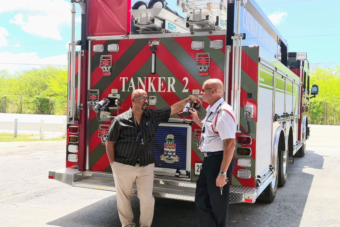 Minister Bernie Bush tours Grand Cayman Fire Stations