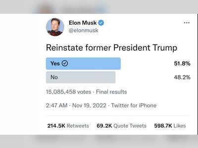 Elon Musk reinstates Donald Trump's Twitter account.